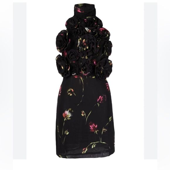 Rotate Birger Christensen Open-back floral-print chiffon halterneck - Picture 2 of 5